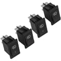 4X 12V 35A Bil Lastebil Båt Tåkelys Vippebryter LED Dash Lys Knapp 4 Pin Svart