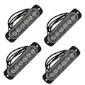 Miniatyrbillede 1 af 5: 4X 12V - 24V 6 LED Lys Nød Blinklys Bil Advarsel Stroboskop Blinkende Blå og Rød
