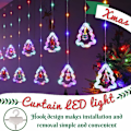 Miniatyrbillede 2 af 5: LED Julelys, 3M LED 3D Julepynt USB Lysstreng med Kroge, Julevinduespynt Lys, Blinkende Lys til Indendørs Udendørs