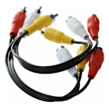 Pikkukuva 3 / 4: Uusi 3 RCA-uros - 6 RCA-naaras Audio Video AV-jakajakaapeli