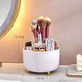 Miniatyrbillede 2 af 5: 360° Drejelig Makeupbørste Opbevaringsholder, 5 Rum til Pudderbord Dekoration, Badeværelsesbordplader, Skrivebords Opbevaringsboks, Makeup Display Kasser