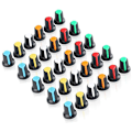 Miniatyrbilde 1 av 5: 120PCS Potentiometer Knob Kit Plastknapper Hette 6Mm Diameter Akselhull Potentiometer Knapper Hetter