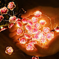 Miniatyrbillede 1 af 5: Streng af lys med 30 LED lyserøde kirsebærblomst streng af lys, batteridrevet, til jul, pigers værelse, soveværelse, indendørs, udendørs, bryllup,