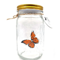 Miniatyrbilde 1 av 5: Simulert sommerfuglsamling i en krukke, potte som, LED-lys glass romantisk animert oransje