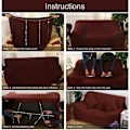 Miniatyrbilde 4 av 5: Stretch Sofa Trekk Hjørnesofa Trekk Polyester Trekk Stretch L-Formet Sofa Trekk + 2 stk Putetrekk()