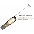 Miniatyrbilde 5 av 5: Håndlampe for byggeplasser LED arbeidslys USB-oppladbar lommelykt, bærbar verkstedlampe Roterende COB inspeksjonslampe Magnetisk lommelykt med forstørrelse