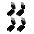Miniatyrbild 1 av 5: 4x Svart USB 2.0 Han till 360 Graders Rotationsvinkel Förlängningsadapter