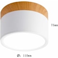 Miniatyrbillede 5 af 5: Overflademonteret Loft Spotlight Rund LED Sort Varmt Koldt Hvid Aluminium Loftlampe 12W 110mm 230V 6000K til Gang Soveværelse Spisestue Køkken