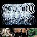 Miniatyrbillede 5 af 5: 12M Solcelled Lysstreng, 100 LED Lysstreng Vandafvisende Udendørs Rørtov Feelysserie til Jul Havegård Sti Hegn Træ Baghave (Hvid)