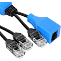 Miniatyrbillede 5 af 5: 2 stk. Splitter RJ45 Kombiner PoE Adapter Stikkontakter Strømkabel-