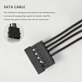 Miniatyrbilde 4 av 4: 4-pins IDE 1 til 5 SATA 15 Splitterkabel Harddisk Strømforsyning for DIY PC Server 18AWG Strøm