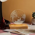 Miniatyrbild 4 av 5: Rektangulär träbas för ljus, träbas varmt ljus, trä LED-ljusbas roterande displayställ lamphållare lampbas