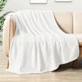 Miniatyrbilde 2 av 5: Myk plysj teppe, Queen Size sofa teppe, mykt og fluffy sofa dekorativt teppe - koselig og lett, hvitt, 127 x 152 cm