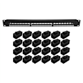 Miniatyrbillede 2 af 5: 19 tommer 1U rack kabinet crossover 24 porte CAT6 RJ45 patch panel kabeladapter keystone modulært ramme