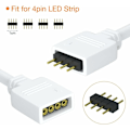 Miniatyrbillede 2 af 5: LED-strimmelforbindelsessæt, 2 stk. 4-polet LED-strimmelsplitter 1 til 2 splitterkabel 4-polet stik til RGB LED-strimmel 5050 3528 2835 DIY-tilbehør