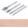 Miniatyrbillede 1 af 5: 4 stk. 3mm Læderværktøjsæt, Hulstans DIY Læderhåndværk Klo Punch Hul Syning Diamant Snøring 1+2+4+6 Tands Snøring Perforer Syværktøjer