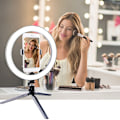 Miniatyrbilde 5 av 5: Dimbar LED-ringlys med stativ USB-skrivebordstelefonholder Selfie RingLight-lampe for Youtube-sminke