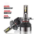 H7 LED-pærer 30000LM 200W til 24V biler, 6001K hvid