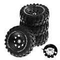 Miniatyrbild 3 av 5: 4 st 1,9 tum metallfälg gummidäck för 1/10 RC Crawler TRX4 SCX10 D90 4103 90046 FR4 FMS NT4-Svart