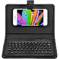 Miniatyrbillede 1 af 5: Universal trådløst Bluetooth-tastatur, flip cover med holder, til iOS/Android mobiltelefoner, sort-