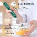 Miniatyrbild 3 av 5: USB Laddningsbar Elektrisk Visp Ägg Handmixer Kaffe Blender Hushålls Skakare Mixer Skummare Grön