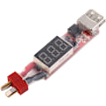 Pikkukuva 1 / 5: 2S-6S Lipo Lithium-akku T-liitin USB-laturimuuntimella jännitteen näyttösovitinkortti puhelimen suojaominaisuuksilla