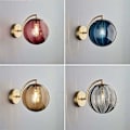 Miniatyrbillede 3 af 4: Væglampe LED Farverig Glas Globe Væglampe Gylden Komplet Metalbeslag Enkel Indendørs Sconce Belysning Dekoration til Soveværelse Stue Gang Hvile