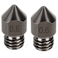 Miniatyrbillede 1 af 5: 2 stk. MK8 hærdet stål dyse printhoved forbrugsvarer 1,75/0,6 mm 3D-printer ekstruder dyser til Ender3/V2/PRO