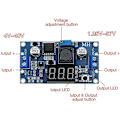 Miniatyrbillede 2 af 5: 6 X Justerbar LM2596S DC-DC Nedkonverter, Spændingsregulator, Strømforsyningsmodul, 36V, 24V, 12V til 5V, 2A