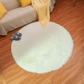 Miniatyrbilde 1 av 5: Moderne stuegulvteppe, supermykt rundt soveromsteppe, fluffy fløyel, fluffy innendørs teppe, myk lang hår dekorativ stol pute sofa pute (hvit, 12