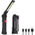 Miniatyrbilde 2 av 5: Laderbar LED arbeidslys, 2 stk COB håndholdt arbeidslys, inspeksjonslys med magnetisk base, LED håndholdt lommelykt for camping, bil