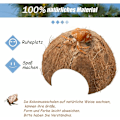 Miniatyrbilde 4 av 5: Halve kokosnøttskallbiter, kokosnøttskall som avls- og gjemmested for smådyr, dekor for akvarium for smådyr (ø 10-14 cm)