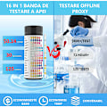 Miniatyrbillede 3 af 5: Vandkvalitetstest, 100 stk. 16 i 1 Teststrimler, Frit Klor/Total Klor/PH/Alkalinitet/Hårdhed/Cyanursyre, til Akvarier, Swimmingpools