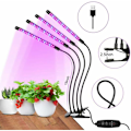 Miniatyrbillede 3 af 5: LED Plantvækstlys med Timerfunktion 3 Tilstande 9 Lysstyrke 360° Justerbar til Indendørs Planter Hydroponics Drivhus Havearbejde (40W Fire-Hoved)