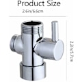 Miniatyrbillede 5 af 5: Omstillingsventil Omstillingsventil Omstillingsventil Trevejsventil Til Toilet Badeværelse Køkken Håndbruser Og Fast Håndbruser, Universal Brusersystem