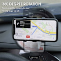 Pikkukuva 3 / 5: Auton puhelinteline 360 asteen kierto, kojelaudan matkapuhelintelineet Automaattinen auton puhelinteline GPS:lle ja 4-7 tuuman älypuhelimille
