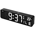 Miniatyrbilde 1 av 5: 10 tommers LED digital vekkerklokke temperatur datovisning vegg- eller stående klokke for stuedekorasjon hvit