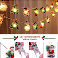 Miniatyrbillede 1 af 5: Lysende Garland Fir Navn Hvid 10m 100Leds Lys Garland Udendørs Indendørs Vandafvisende Batteri 8 Tilstande Lys Dekoration Til Jul L Fest Hus G