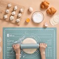 Miniatyrbillede 3 af 5: Silikone Dejgningssheet Rullekævle Bageværktøj til Udrulning af Dej Pizza Non-Stick Holder Maker Køkken Grøn