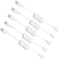Pikkukuva 1 / 5: 5 kpl 28 cm:n USB-kaapeli uros-uros, jossa päälle/pois-kytkin USB-lampulle, USB-tuulettimen virtalähde, valkoinen, kestävä