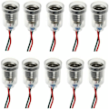Miniatyrbillede 1 af 5: E10 LED-lamper Skruebase Små Stearinlys Pærer Montering Små Pærer Base Lysholder med Trådsokkel til Hjemmeeksperiment Elektrisk Kredsløbstest Lys