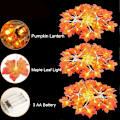 Miniatyrbilde 2 av 5: 3m 20 LED Høstlønn Blader Gresskar Fe Lys Fall Maple Leaves Dekorasjon for Bryllup Hjem Fall Thanksgiving Utendørs