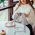 Pikkukuva 4 / 5: Metallikakkukoroke, kaksoiskerros, kaareva, kultainen, hedelmäjälkiruokahylly, hää- ja syntymäpäiväjuhlan koriste, cupcake-teline, hopea