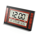 Miniatyrbild 2 av 5: LCD Digital Väggklocka Stora Nummer Tid Temperatur Kalender Alarm Bordsklocka Modern Design Kontor Svart