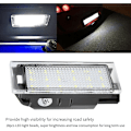 Miniatyrbillede 3 af 5: LED Nummerpladelys, 2 stk. LED Nummerpladelys Pærer, Super Lys CanBus Ingen Fejl Baglygter til Clio Espace Laguna Megane