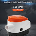 Miniatyrbillede 3 af 5: 12V DC Bilgepumpe Fuldt Automatisk Afbryder Lille Elektrisk Neddykbar Pumpe 750GPH Høj Flow Drænpumpe