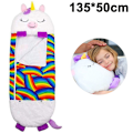 Miniatyrbilde 1 av 5: 2 i 1 Tegneserie Dyre Sovepose Pute, Super Myk og Varm Sovepose for Barn, Sovepose Pute Nap Pute og Sovepose for Barn