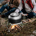 Miniatyrbilde 5 av 5: Multifunksjonell sammenleggbar bålgrill bærbar rustfritt stål campinggrill gasskomfyr stativ vedkomfyr stativ