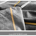 Miniatyrbilde 5 av 5: Unikt 3D Geometrisk Stripete Dynetrekksett, 3-delt Nordisk Stil Minimalisme Dobbel Størrelse Mikrofiber Dynetrekksett med Gul Geom