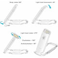 Pikkukuva 5 / 5: USB-latautuva lukulamppu, LED-lukuvalot lukemiseen sängyssä, kiinnitettävä, 3 kirkkaustasoa, säädettävä, taitettava mini-kiinnikkelampa